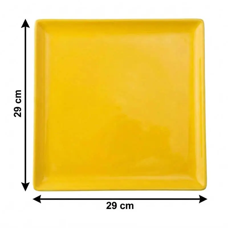Zicco K-2060 Teşhir Tabağı, Minimal Tasarım, Melamin, Sarı, 29x29 cm - 2