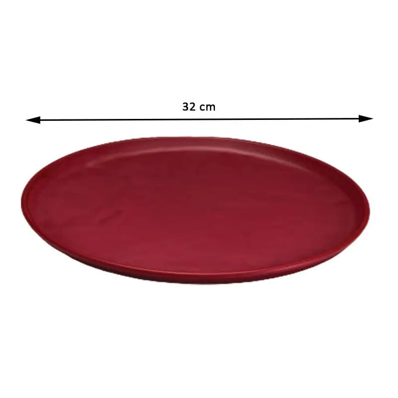 Zicco K-9300 Teşhir Sunum Tepsisi, Taş Model, Melamin, Kırmızı, 32 cm - 2