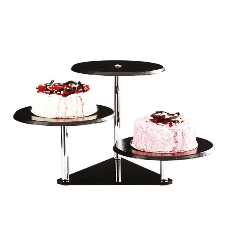 Zicco ZCP-045 Teşhir Standı, Üçgen Tabanlı, Tepsili, Polikarbon, Siyah, 30 cm - 1