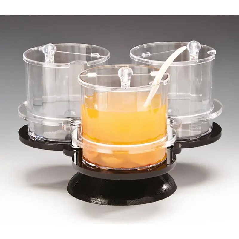 Zicco ZCP-210 Döner Sosluk Reçellik Standı, 3’lü Set, Polikarbon, 36x36x23 cm - 1