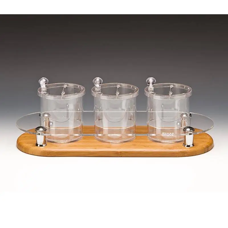 Zicco ZCP-576 Polikarbon Sosluk Reçellik Baharatlık Standı, Ahşap Altlı, 0.75 L, 48x19 cm - 1