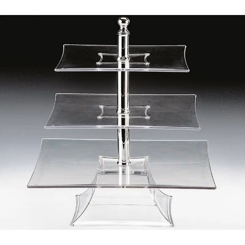 Zicco ZCP-638 3 Katlı Teşhir Standı, Polikarbon, Şeffaf, 44 cm - 1