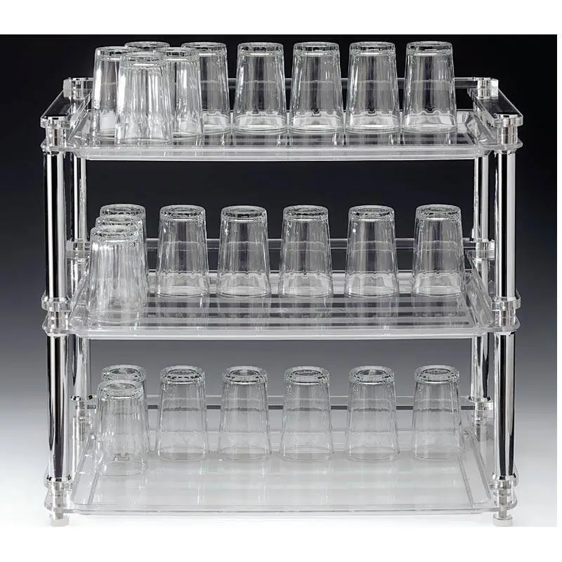 Zicco ZCP-672 Polikarbon Tepsili Bardak Standı, Metal Ayaklı, Şeffaf, 53x33x46 cm - 1