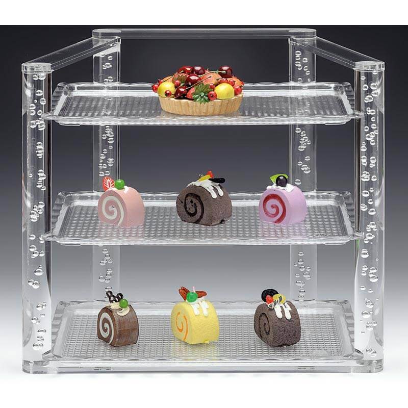 Zicco ZCP-674 Teşhir Standı, Polikarbon Tepsili, 3 Katlı, Şeffaf, 42 cm - 1