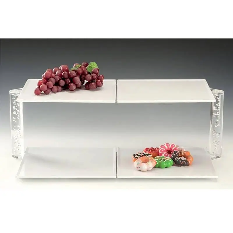 Zicco ZCP-737 Melamin Tepsili Teşhir Standı, 2 Katlı, Beyaz, 67x40 cm - 1