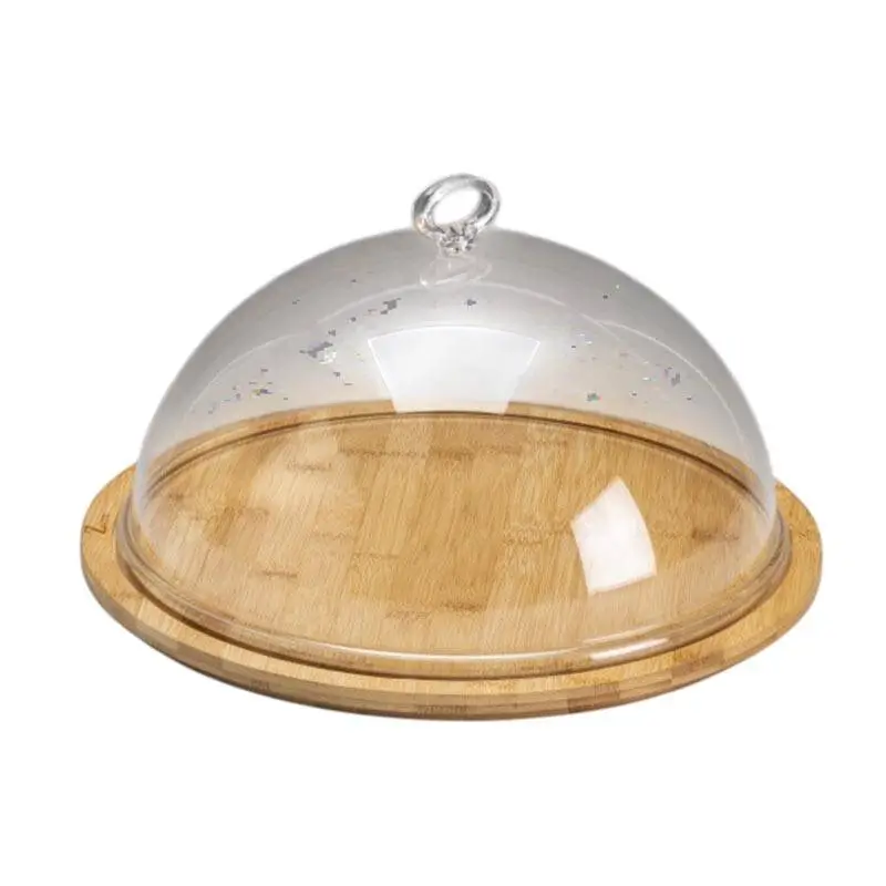 Zicco ZCP-858 Şeffaf Akrilik Kapaklı Fanus, Bambu Tabanlı, 33x16 cm - 1